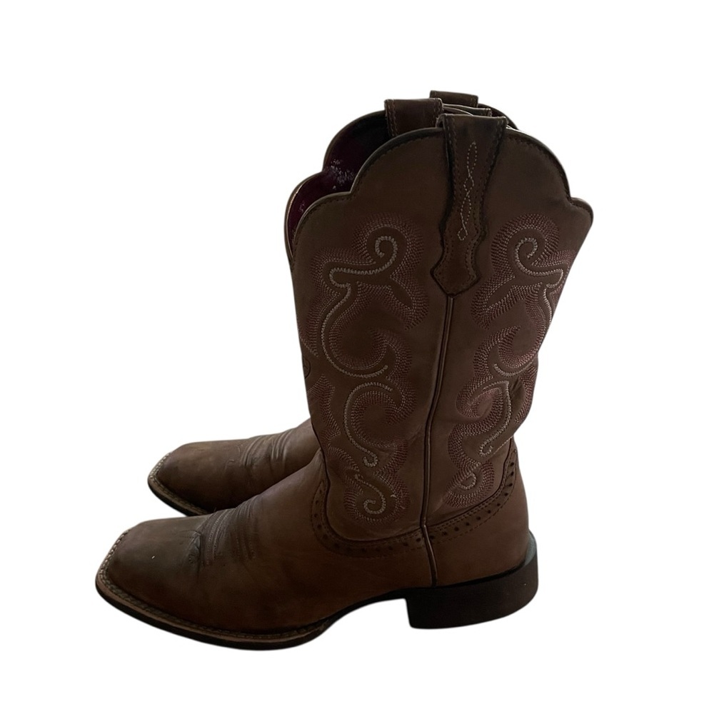 Ariat Brown Embroidered Western Heeled Boots - Picture 5 of 9